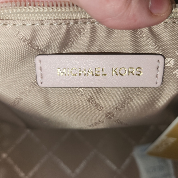 Michael Kors Charlotte Leather Satchel in Powder Blush - Picture 6 of 12